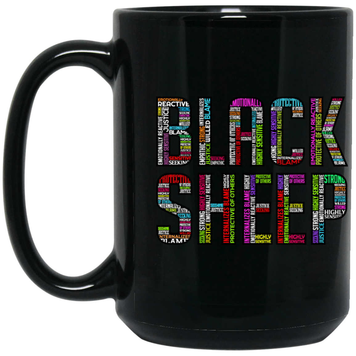 Black Sheep Attributes - BM15OZ 15 oz. Black Mug