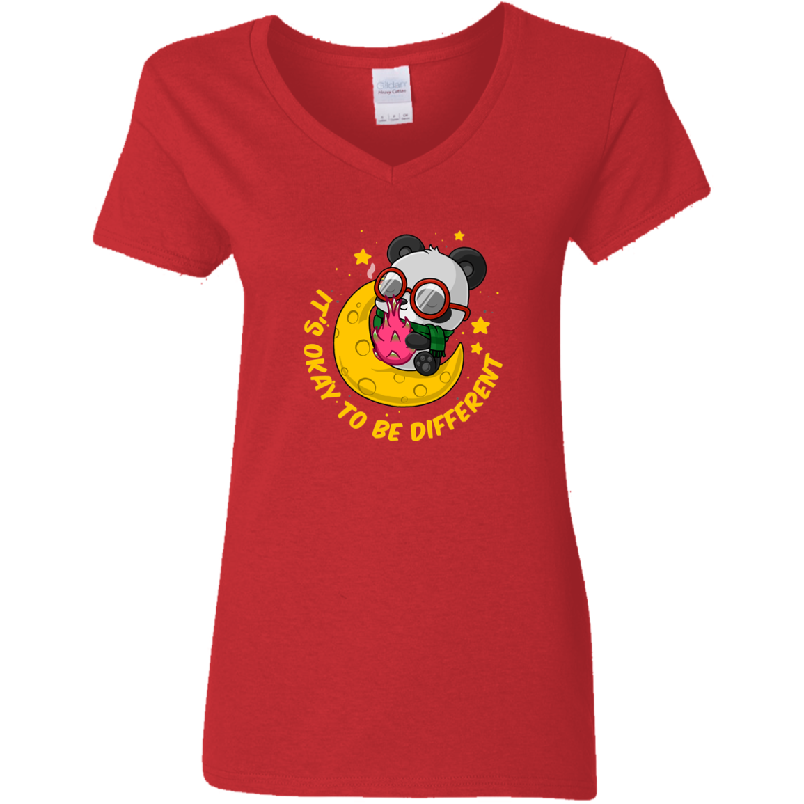 It's Okay To Be Different - G500VL Ladies' 5.3 oz. V-Neck T-Shirt