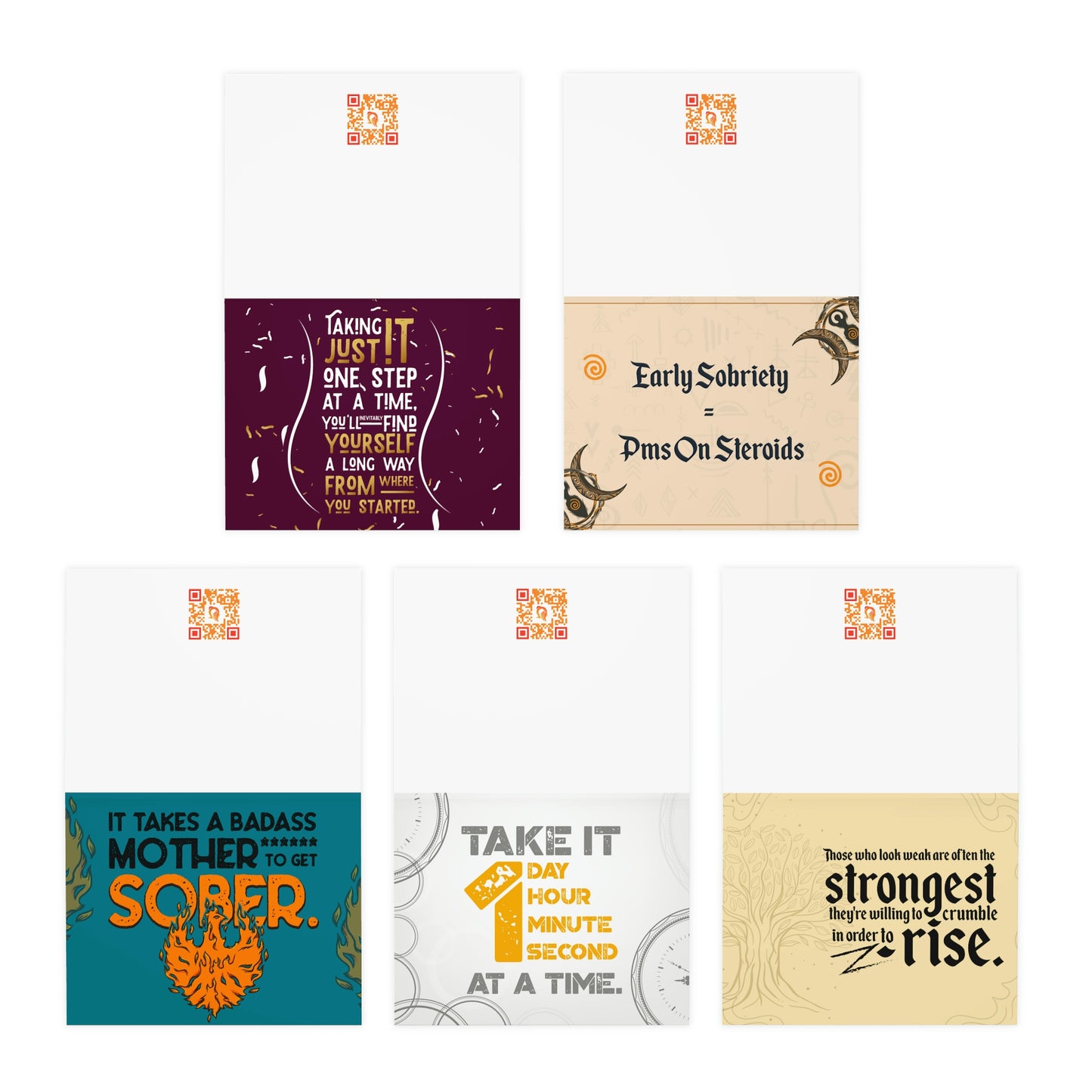 Sobriety Pack - Multi-Design Greeting Cards (5-Pack)